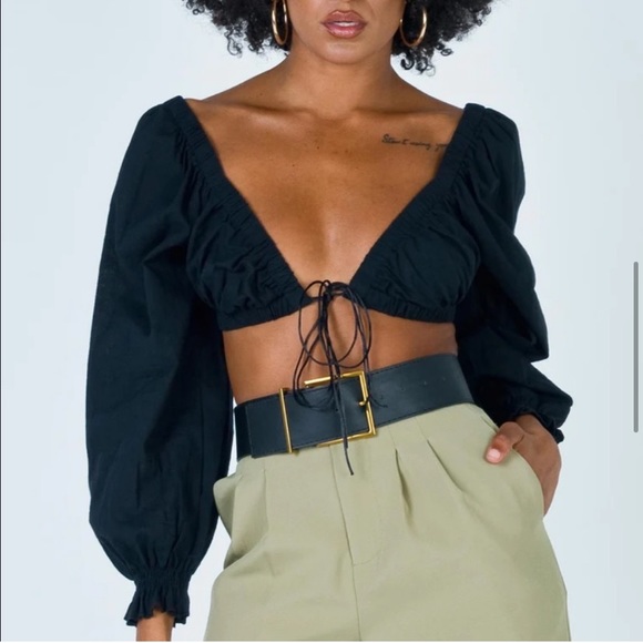 Princess Polly Take It To The Heart Top Black - Picture 6 of 16